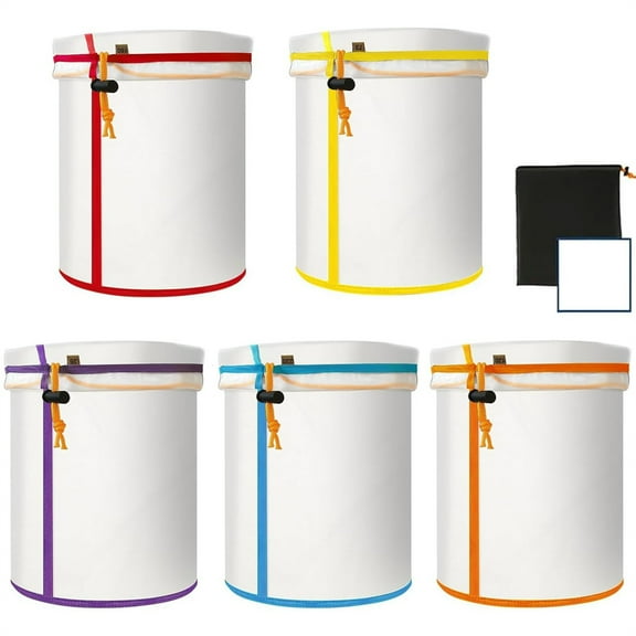 5-Gallon Mesh Filter Bags Set,Tutuviw 5 Color Reusable Nylon Mesh Strainer Bags with Premium Pressing Screen & Storage Pouch,Top Opening Filter Bags for 5 Gallon Bucket (25 to 220-Micron)