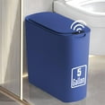 thumbnail image 1 of 5 Gallon Motion Senor Bathroom Trash Can with Lid, Automatic Garbage Can Touchless, Smart Plastic Waste Basket for Narrow Spaces, Bathroom, Office, Bedroom, Living Room (Blue), 1 of 13