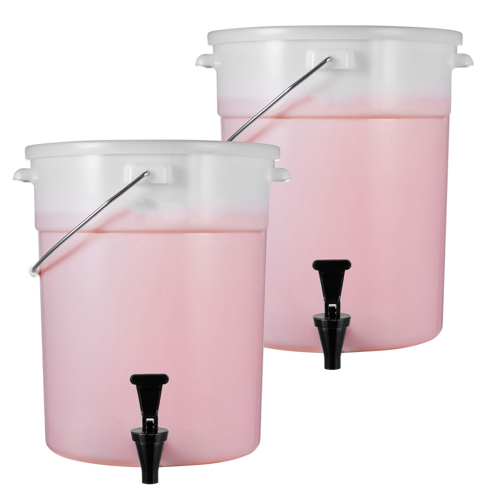 5 Gallon Plastic Beverage Dispenser with Spring-Loaded Spigot, PP/PC Material, Sealing Lid, for Parties Restaurants Events