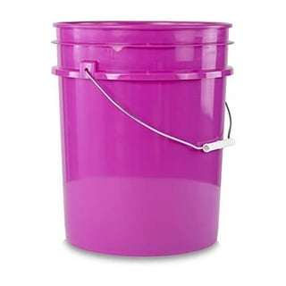 5 Gallon White Plastic Bucket Only - Durable 90 Mil All Purpose Pail - Food Grade, No Lids Included - Contains No BPA - Recyclable - 6 Pack