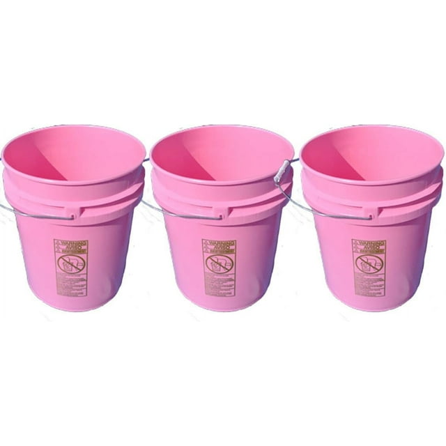 5 Gallon Plastic Buckets, 3Pack