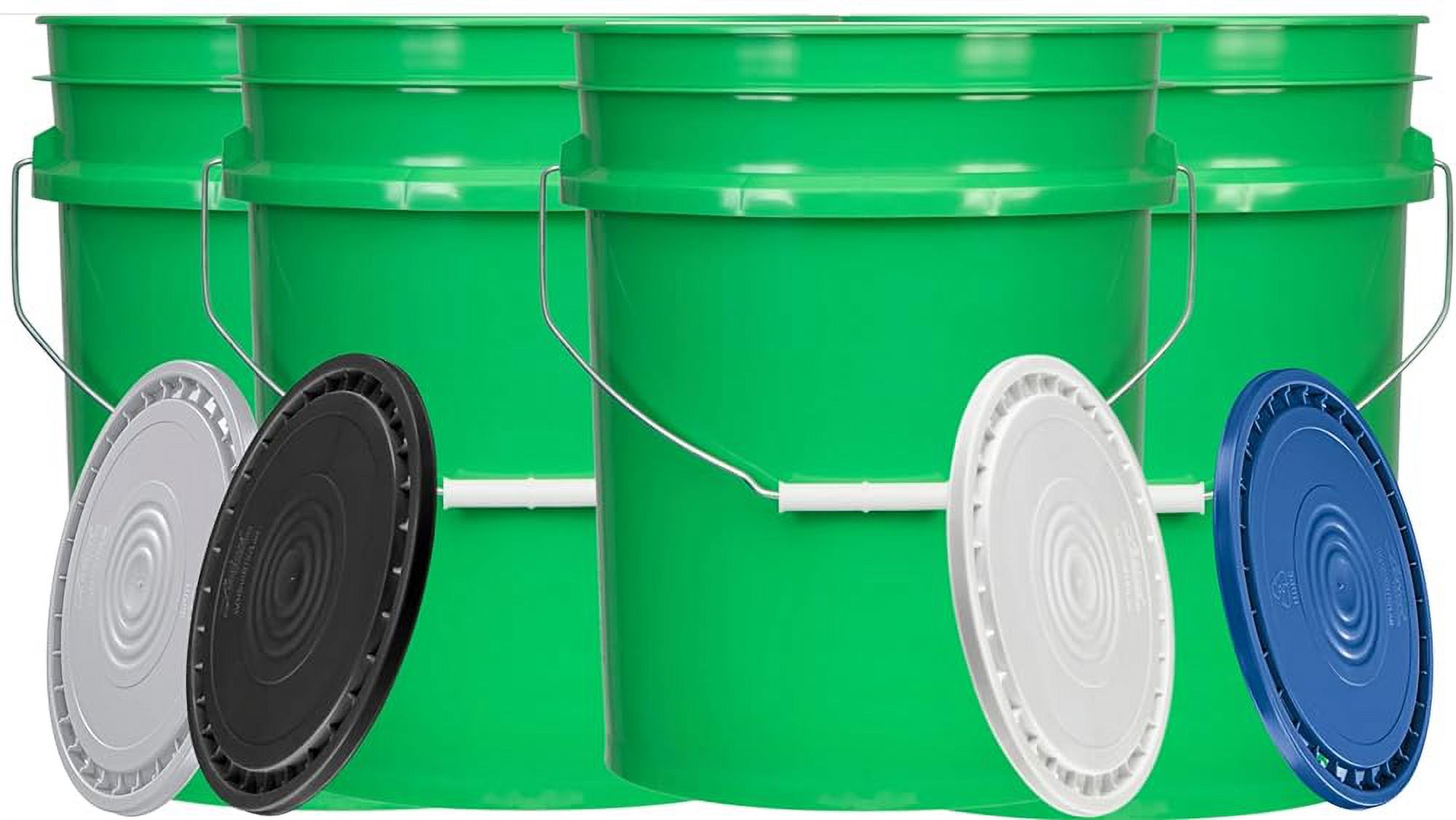 5 Gallon Plastic Grade Bucket With Lid Cover, Made In Container ( Pack