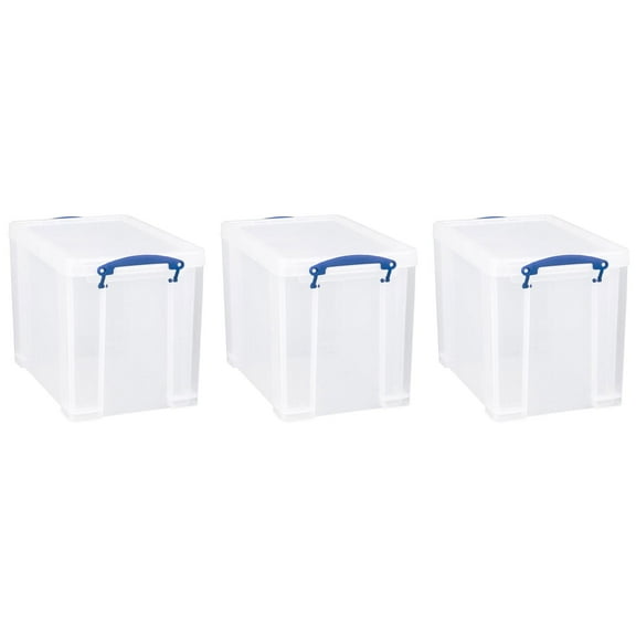 5-Gallon Plastic Heavy-Duty Storage Bin with Snap-Tight Lid, Clear Stackable Box with Clip Lock Handles for Home Office