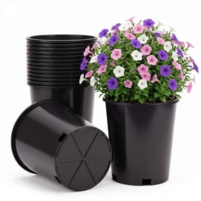 Green Oasis 5-Gallon Black Injection Molded Nursery Pot – Durable Garden Planter with Optimal Drainage for Shrubs, Perennials & Tropicals - 15 pack