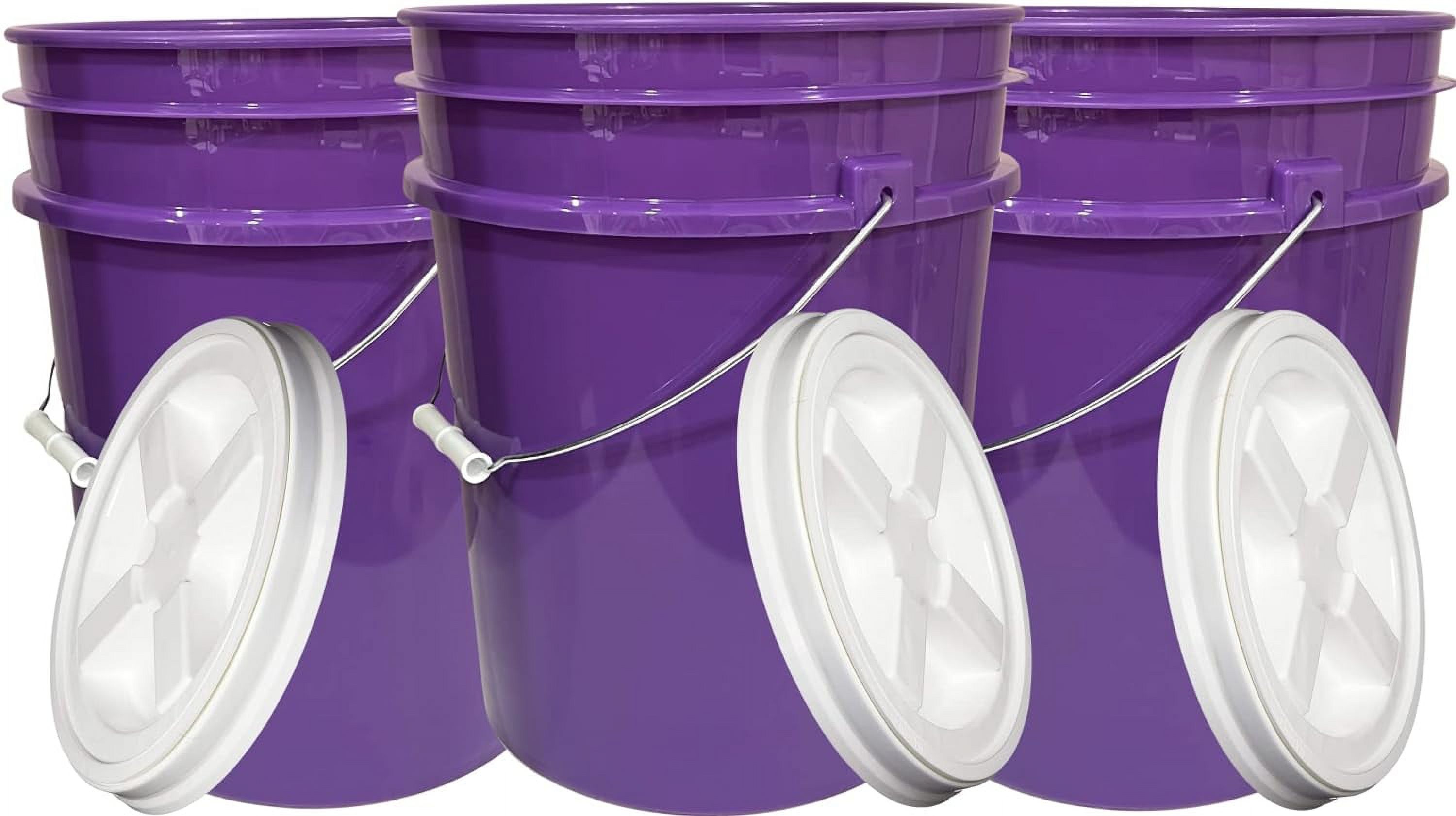 5 Gallon Purple Food Grade BPA Free, Made in USA, Plastic Bucket with