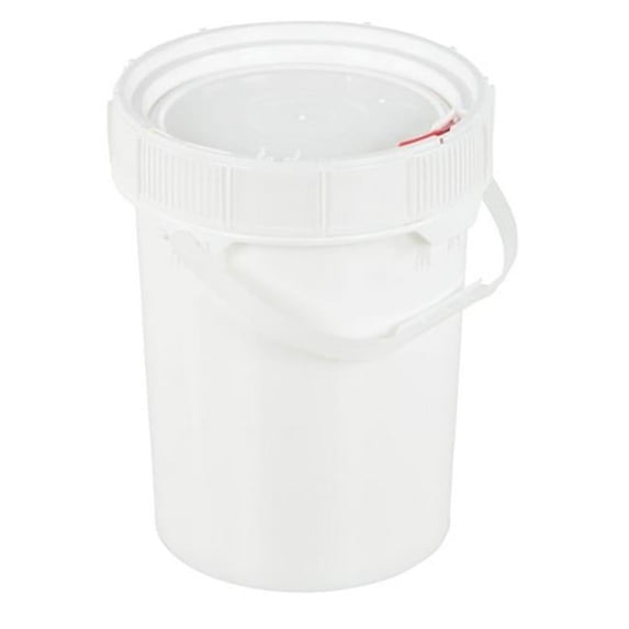 5 Gallon Screw-Top Plastic Pail & Lid PAIL-SCR-5-W - White