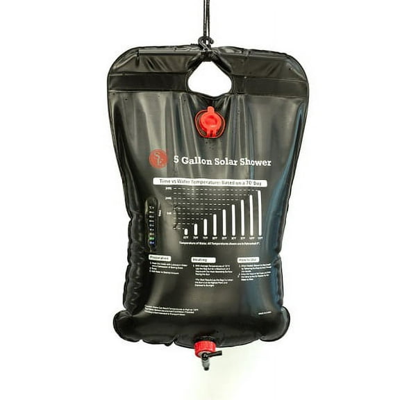 5 Gallon Solar Shower With Thermometer Outdoor Camping Survival