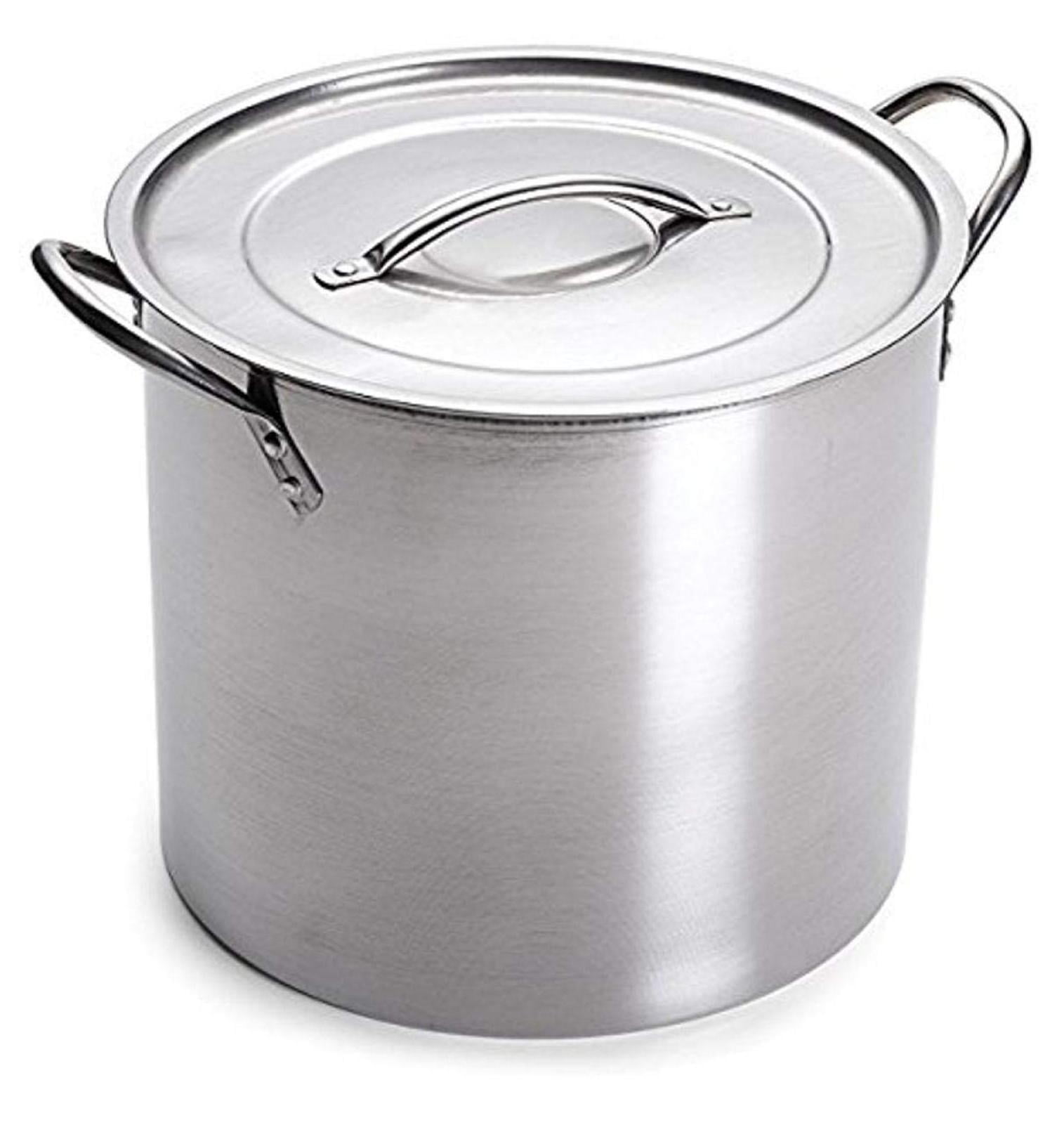5-Gallon Polished Stainless Steel Stock Pot with Lid