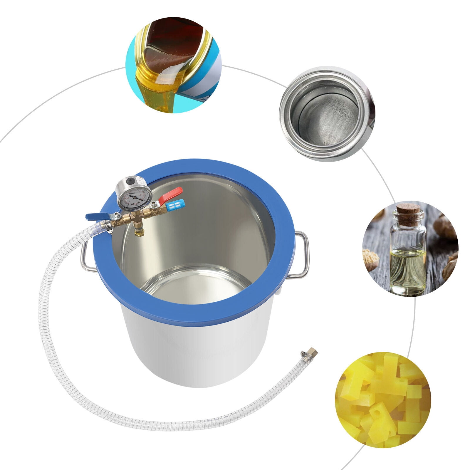 Glass Vac 3 Gallon Stainless Steel Vacuum Chamber & Pump Kit - Includes 3CFM Single Stage Pump