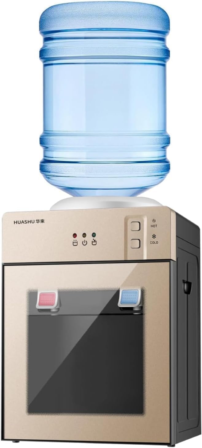 5 Gallon Top Loading Countertop Water Cooler Dispenser, Small Desktop Automatic Drinking with Hot Cold Water for Home Office Dorm