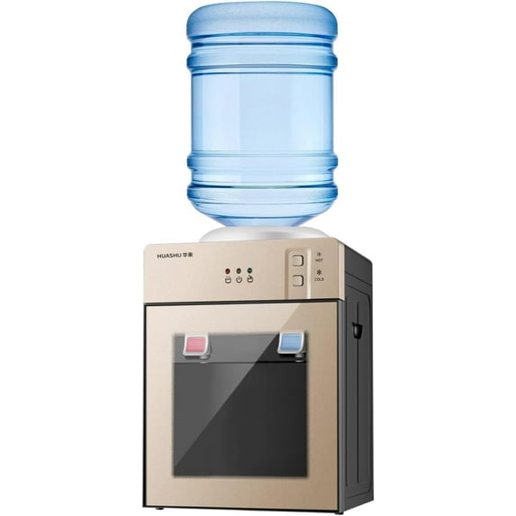 5 Gallon Top Loading Countertop Water Cooler Dispenser, Small Desktop Automatic Drinking with Hot Cold Water for Home Office Dorm