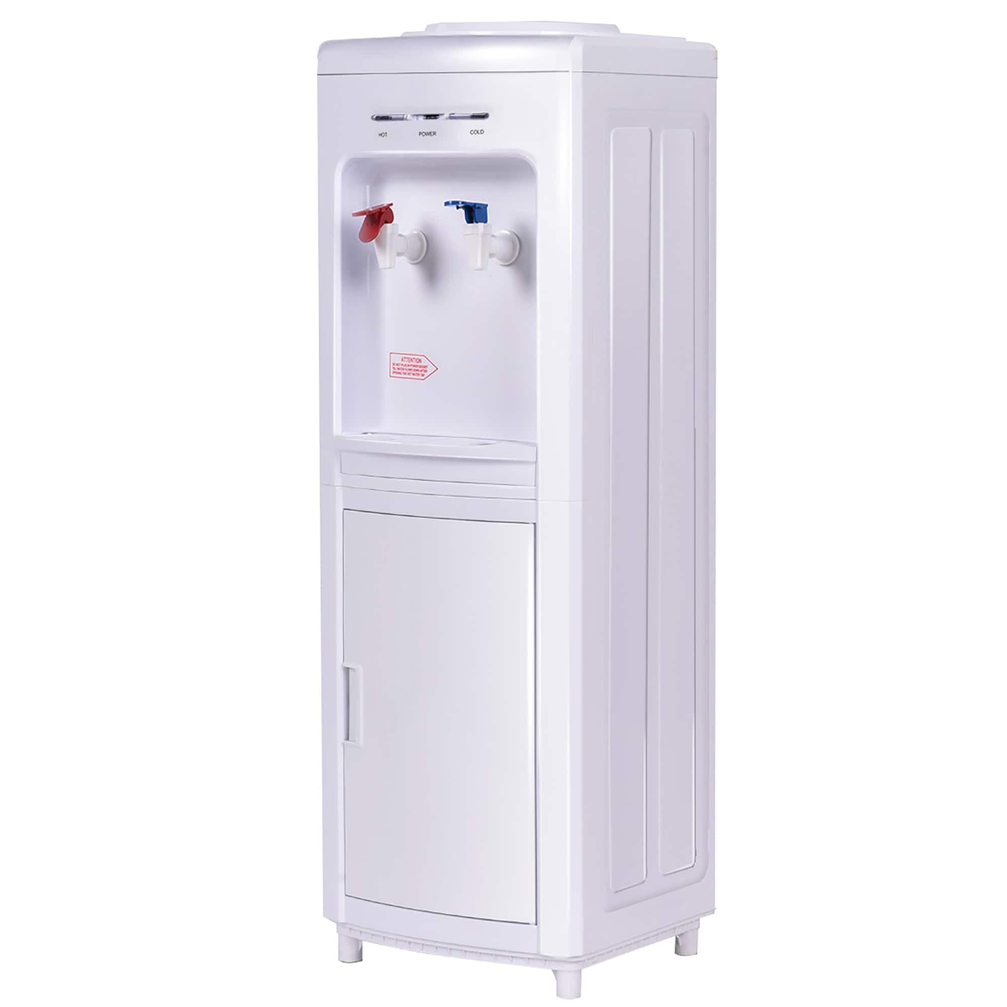 White Freestanding 5 Gallon Hot and Cold Water Dispenser