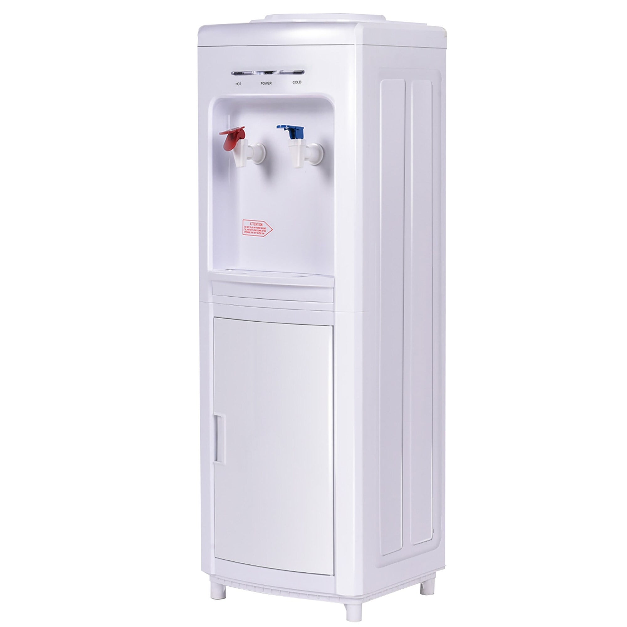 White Freestanding 5 Gallon Hot and Cold Water Dispenser