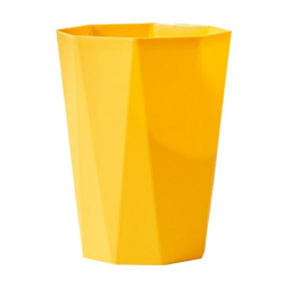 5 Gallon Trash Can,Geometric Plastic Trash Can,Small Plastic Trash Can,Kitchen Trash Can,Bedroom Garbage Can,Office Garbage Cans For Under Desk,Wastebasket For Kitchen Office Bathroom,Yellow