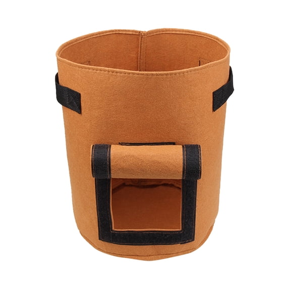5 Gallon Vegetable Planting Bags with Visual Access Flap, Durable Aeration Fabric Garden Pots for Growing Potatoes and Carrots, Camel