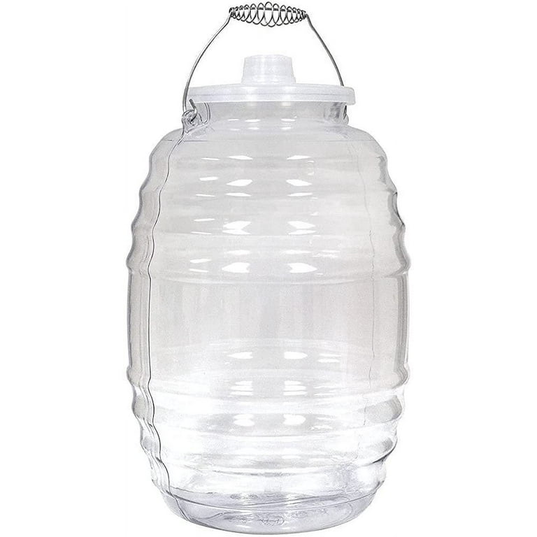 5 Gallon Vitrolero Jug with Lid - Aguas Frescas Plastic Water Container - Mexican Drink Dispenser - Ideal for Agua Fresca and Juice - BPA Free, Size