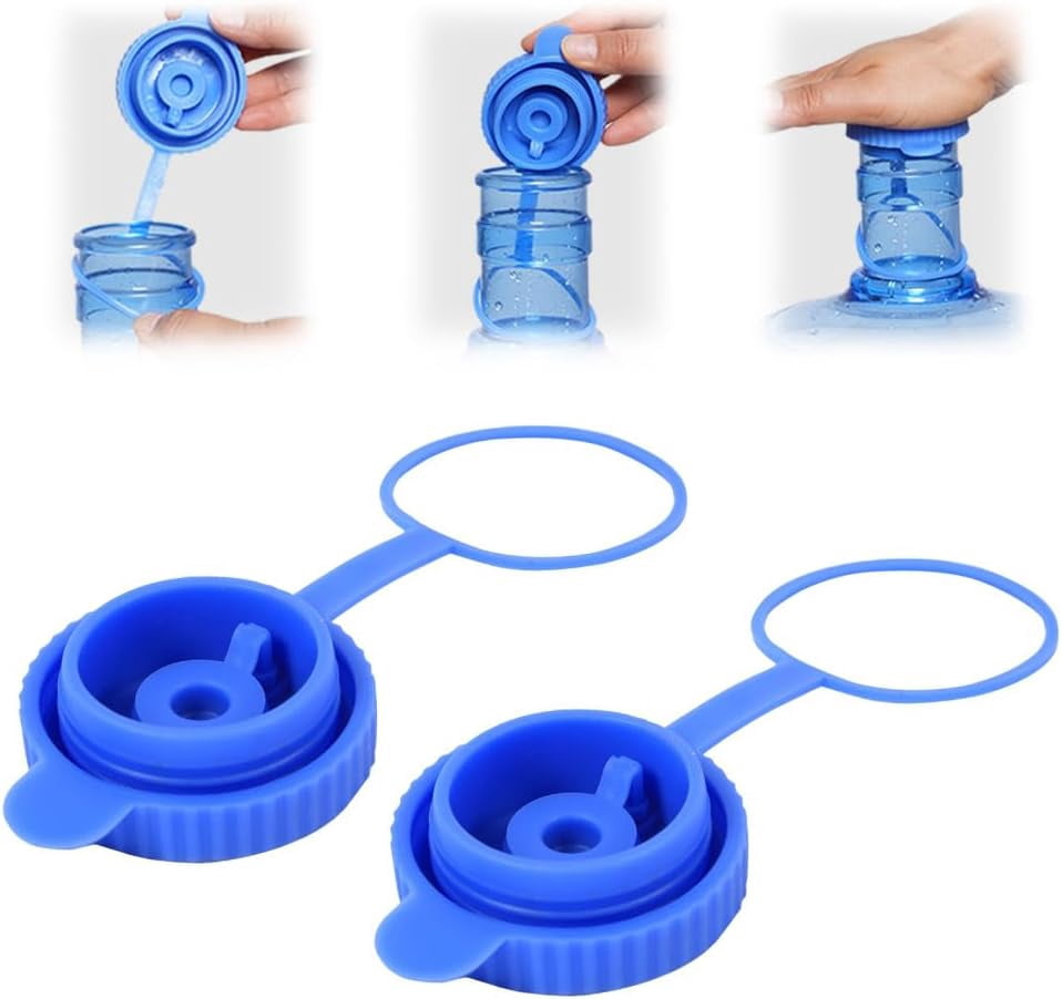 5 Gallon Water Bottle Cap Set, Upgrade 5 Pack No Spill Silicone ...