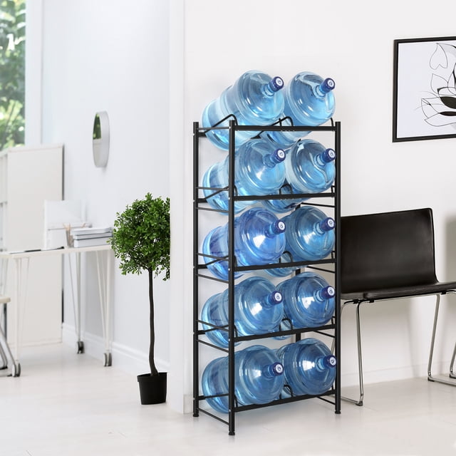5 Gallon Water Bottle Holder, 4 Tier Double Row Heavy Duty Water Cooler ...