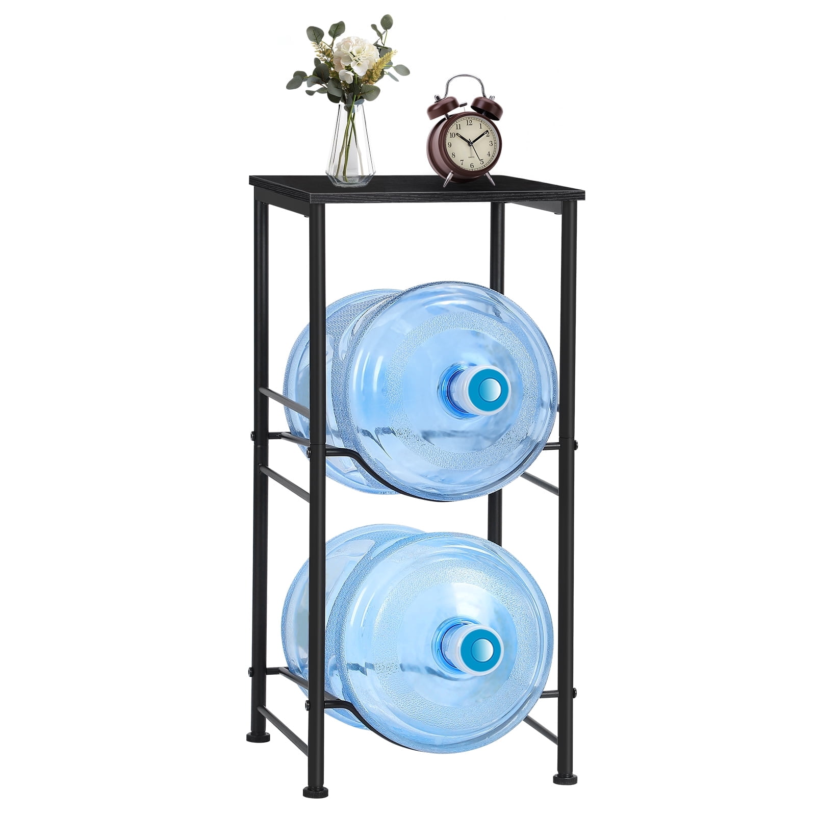 5 Gallon Water Bottle Holder with Storage Shelve, 2 Tier Water Jug ...