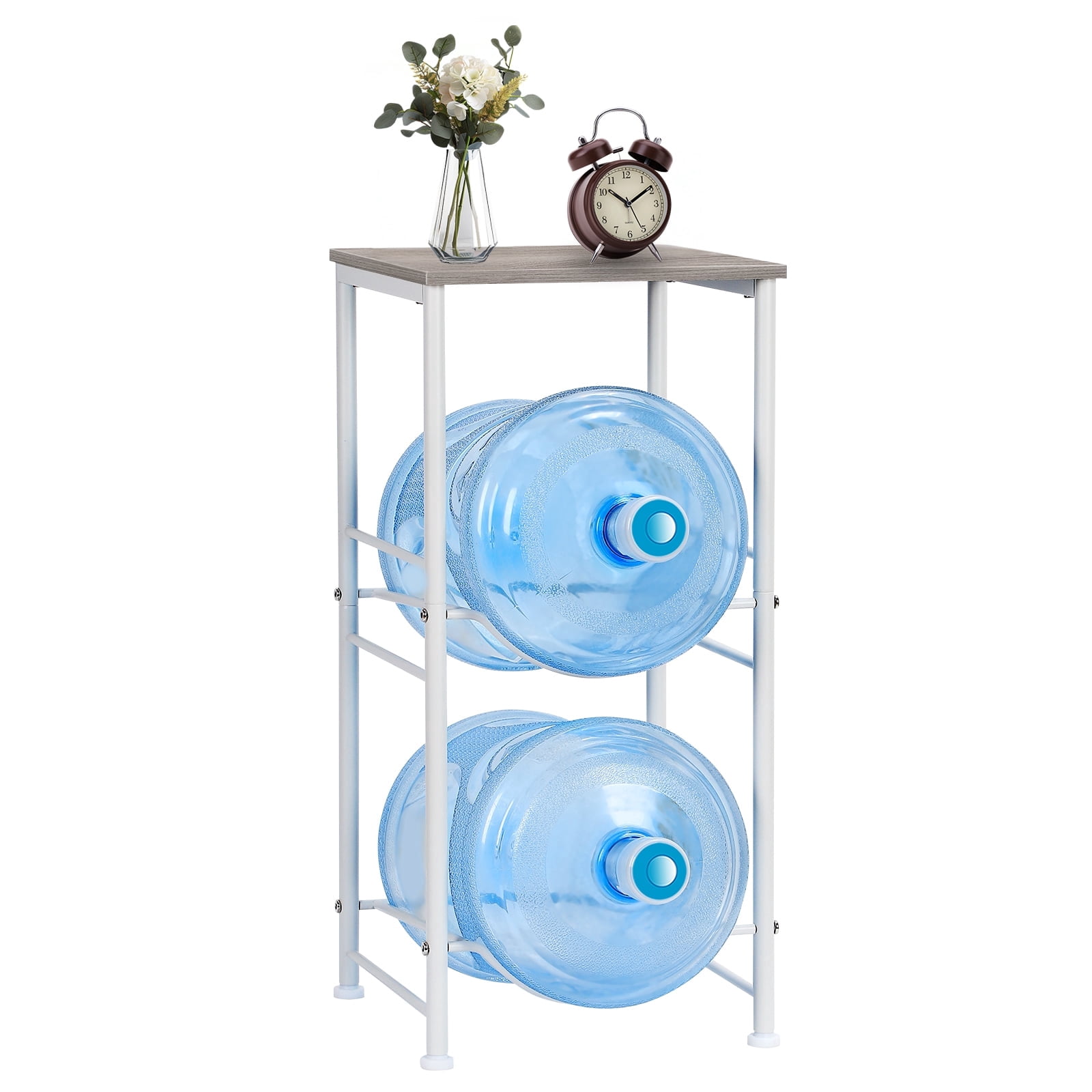 5 Gallon Water Bottle Holder with Storage Shelve, 2 Tier Water Jug ...
