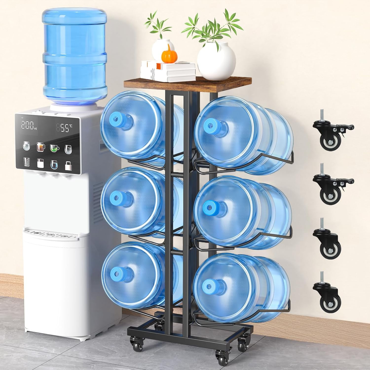 5 Gallon Water Bottle Jug Holder 3-Tier Water Bottle Holder Organizer ...