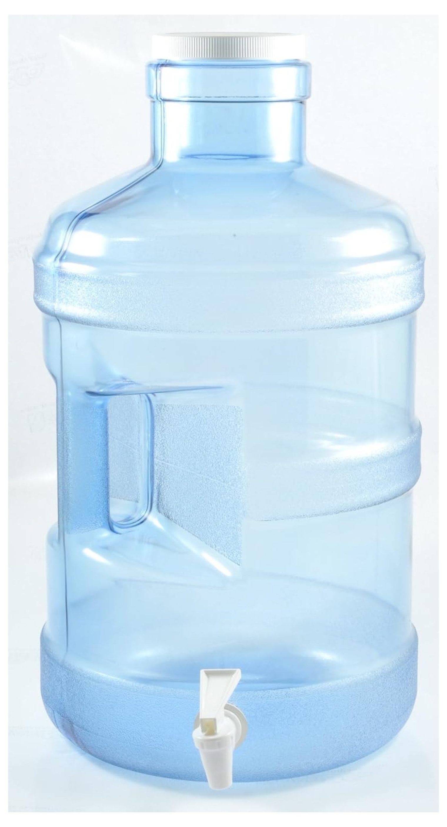 5 Gallon Polycarbonate Water Bottle with Dispenser and Handle, Blue