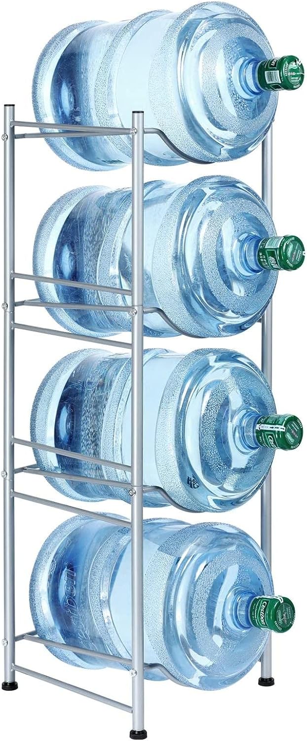 5 Gallon Water Cooler Jug Rack, 4 Tier Detachable Water Bottle Storage ...