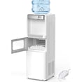 thumbnail image 1 of 5 Gallon Water Dispenser with Ice Maker - 3-in-1 Hot/Cold Water Cooler, Touch Panel, Child Lock, Detachable Drip Tray, Compatible with 3 Gallon Jugs for Home & Office Use - White, 1 of 7
