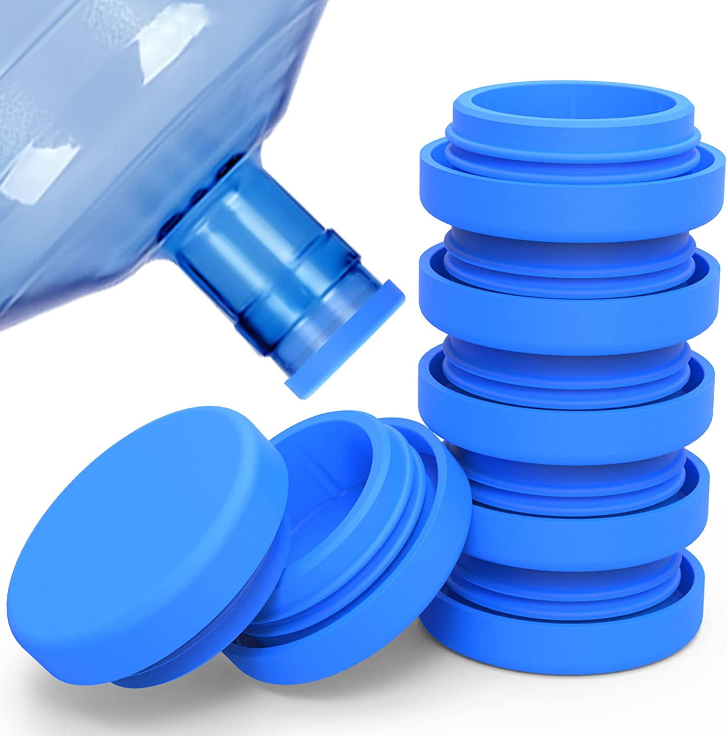 5 Gallon Water Jug Cap (Pack of 8) SpillResistant Silicone Caps