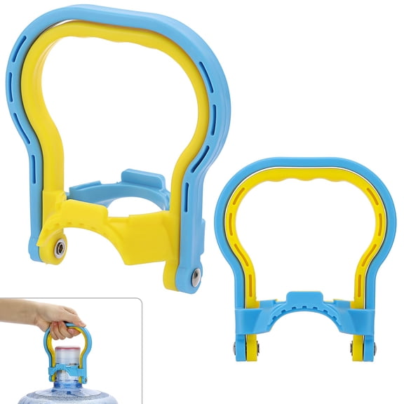 5 Gallon Water Jug Handle Carrier Purified Water Jug Ergonomic Grip Handle Labor Saving Water Bottle Lift Handle Non-Slip Tilting Proof Water Bottle Carrier for 5 Gallon Bottle Caps, Blue Yellow, 1Pc