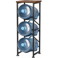 thumbnail image 1 of 5 Gallon Water Jug Holder, 3-Tier Water Bottle Holder with Wood Top Shelf, Heavy Duty Water Cooler Jug Rack, Water Dispenser Storage Stand for Kitchen Office and Living Room, 1 of 8