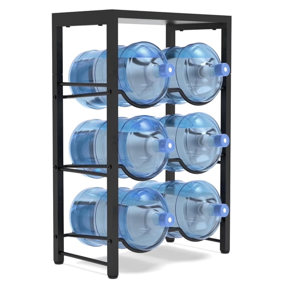 5-Gallon Water Jug Holder, 3-Tier Water Bottle Organizer for 6 Bottles, Water Bottle Storage Rack for Home Kitchens and Offices