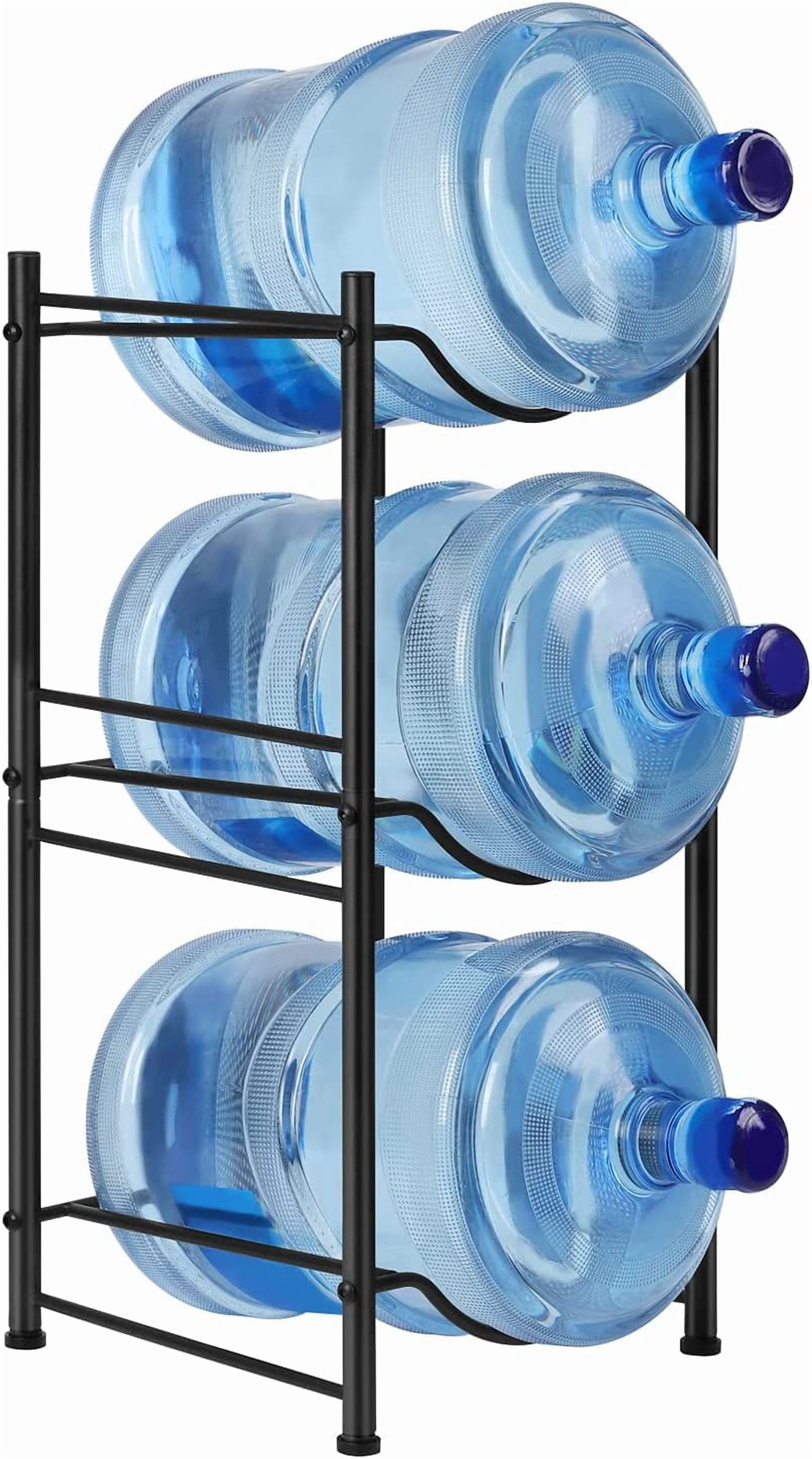 5 Gallon Water Jug Holder 3 Tier Water Cooler Jug Storage Rack, Black