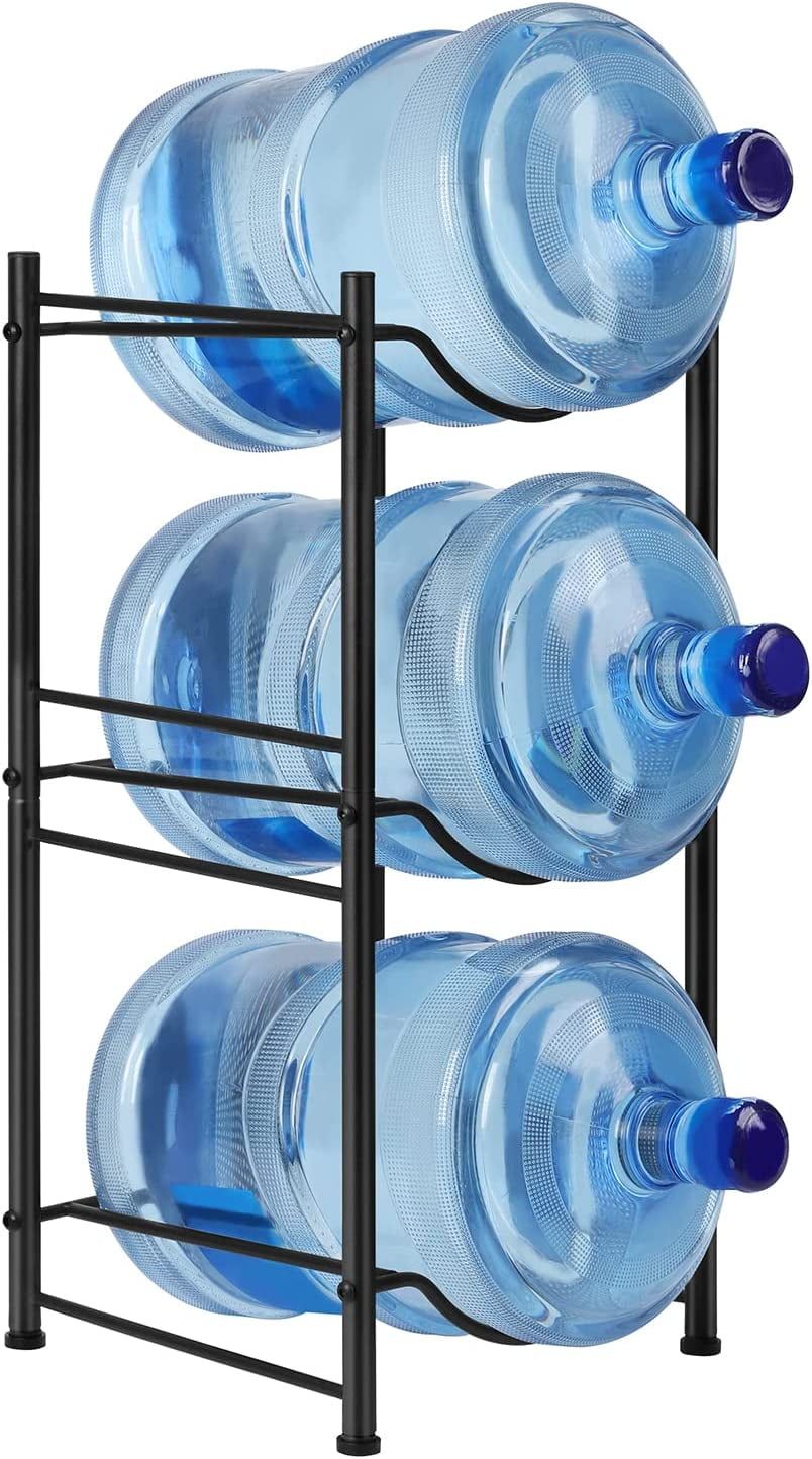 5 Gallon Water Jug Holder 3 Tier Water Cooler Jug Storage Rack, Black ...