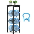thumbnail image 1 of 5 Gallon Water Jug Holder Stand, Water Bottle Holder Storage Rack (3 Tiers) for Home, Office and Storage, Black, 1 of 7