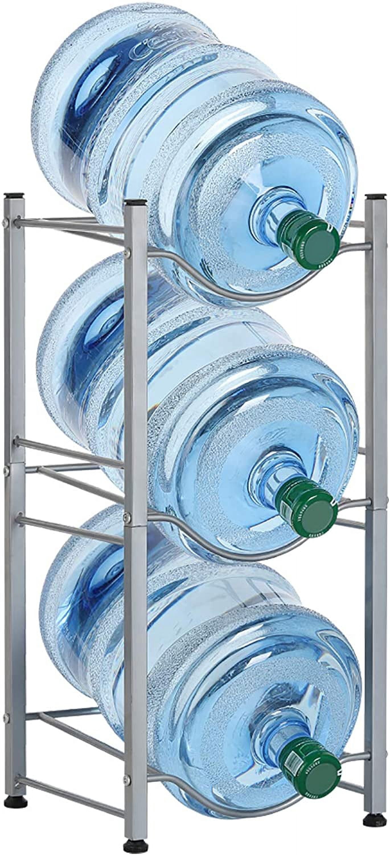 5 Gallon Water Jug Holder Water Bottle Storage Rack, 3 Tiers, Silver ...