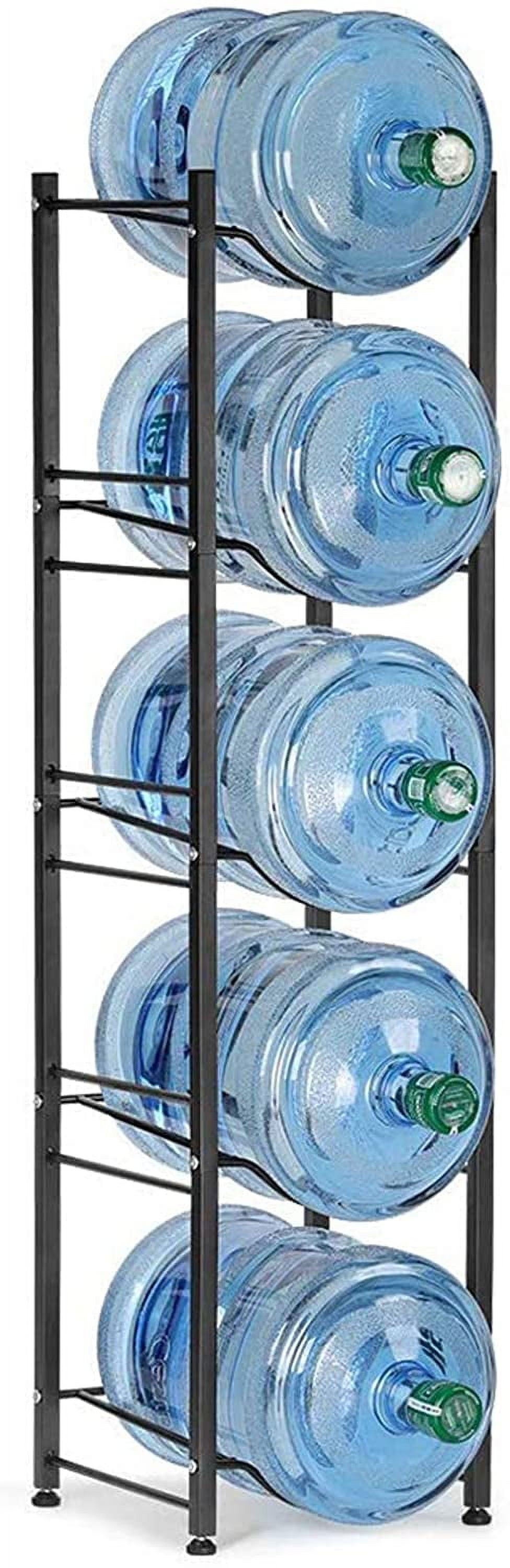 5 Gallon Water Jug Holder Water Bottle Storage Rack, 5 Tiers, Black ...
