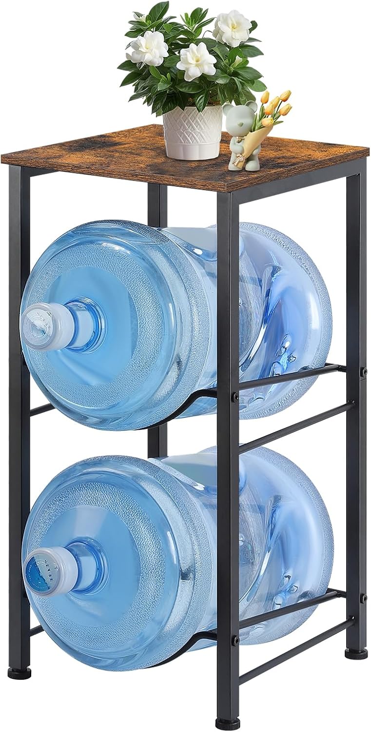 5 Gallon Water Jug Rack, 2 Tier Water Bottle Holder Organizer with ...