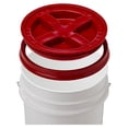 thumbnail image 1 of 5 Gallon White Bucket & Gamma Seal Lid - Food Grade Plastic Pail & Gamma2 Screw Seal Tight Lid (Red), 1 of 2