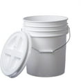 5 Gallon White Bucket Lid Food Grade Plastic Pail 2 Tight Lid (White