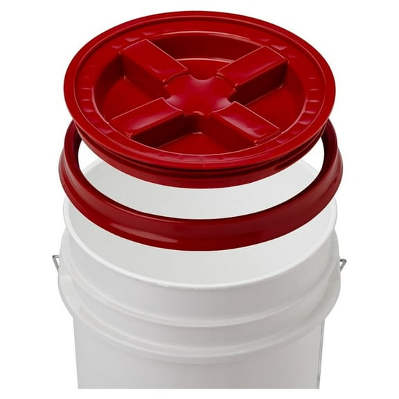 5 Gallon White Bucket with Lid - Food Grade Plastic Pail & Gamma2 Seal - HDPE Bucket for Dry Storage, Industrial, Home - 90 mil, BPA Free