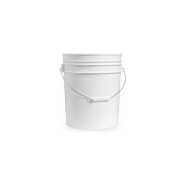 5 Gallon White Plastic Bucket Durable 90 Mil All Purpose Pail Food Grade Buckets NO LIDS