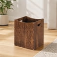 thumbnail image 1 of 5 Gallon Wood Trash Can with Handles, Small Wooden Waste Basket with Open Top Farmhouse Garbage Can for Bathroom and Kitchen, Office, Home Decor, Rustic Brown, 1 of 7