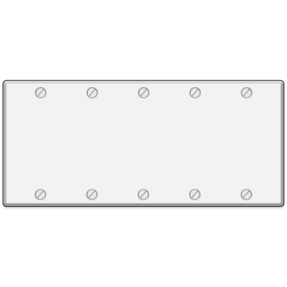 5-Gang Blank White Metal Wall Plate Cover, Made in USA, Standard Size Steel Blank Light Switch Cover, Cover Plate for Unused Outlets & Electrical Boxes, Matching Screws