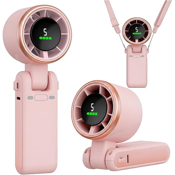 5 Gear Wind, Battery Operated, Up to 13 Working Hours Rechargeable Fan, Portable Handheld Turbo Fan, 3 IN 1 Hand Fans with Air Turbo Tech Cooling Fan for for Travel, Beach, Outdoor