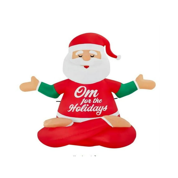 5' Gemmy Airblown Yoga Meditating Santa Claus Christmas Yard Decoration 880016