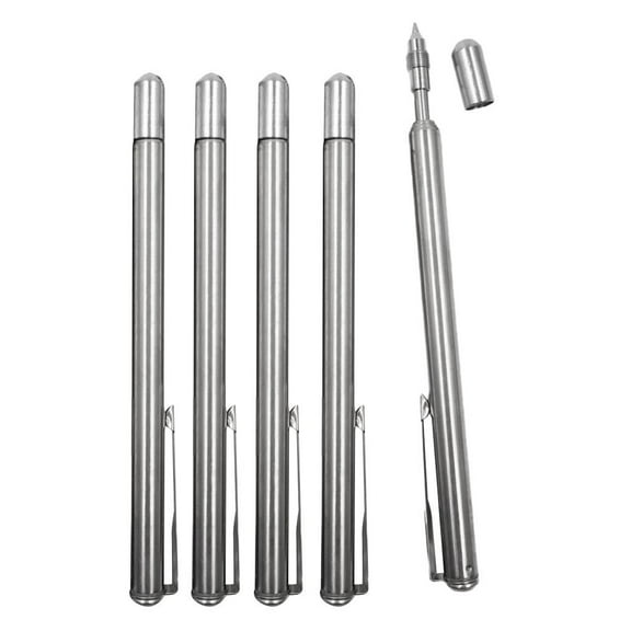 5 Gift Ballpoint Teachers, Stainless Steel Pens to Open Retractable Classic Design - , 7 Sections