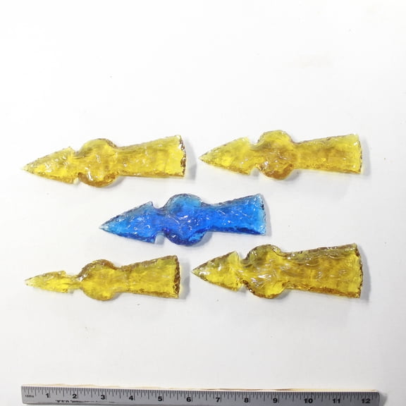 5 Glass Ornamental Tomahawk Heads #943-1 Ax Axe Hatchet