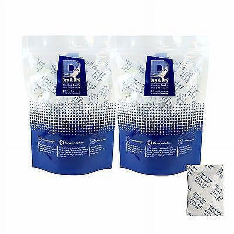 Dry & Dry 5 Gram [50 Packets] Premium Silica Gel Silica Gel Packets  Desiccants Silica Gel Packs - Rechargeable Moisture Absorbers, Desiccant  Packets
