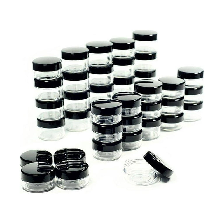 5 Gram Cosmetic Containers 50pcs Sample Jars Tiny Makeup Sample Containers  with lids 5g-50pcs black 